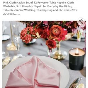 New Pink Satin Cloth Reusable/Washable Napkins-Perfect for your big events